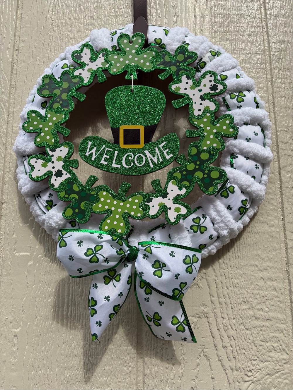 Welcome St. Patrick's Day Shamrock Wreath